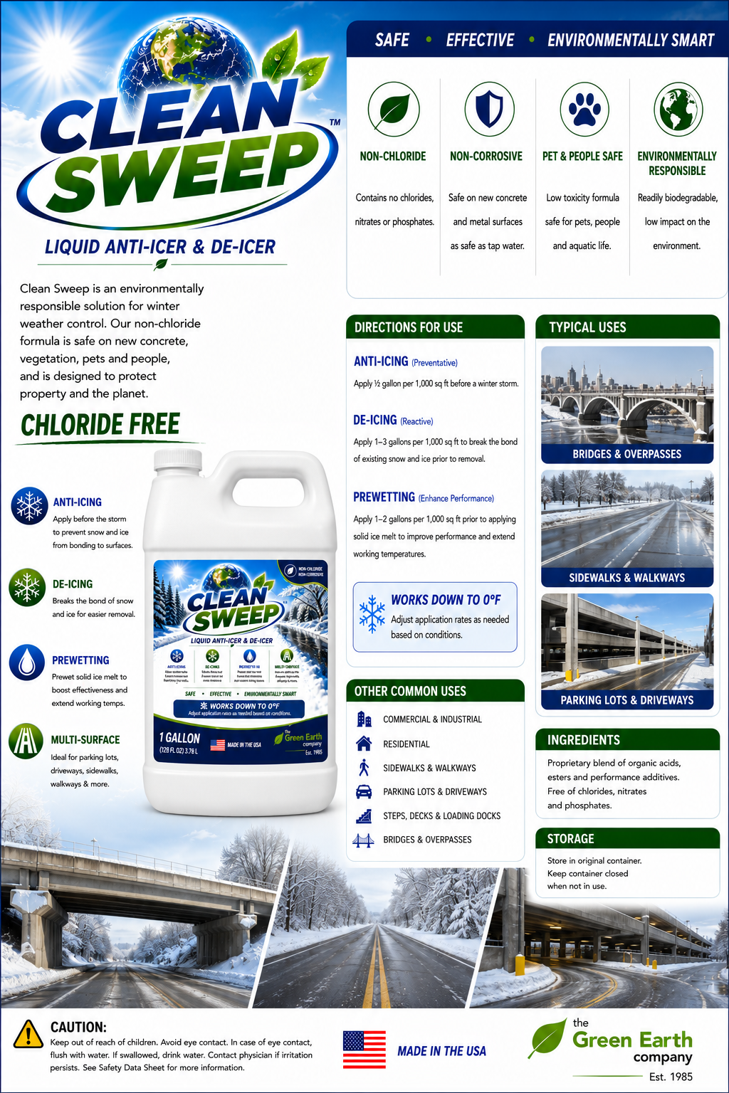 Clean Sweep Chloride Free Anti-icer Liquid - 275 gal Tote
