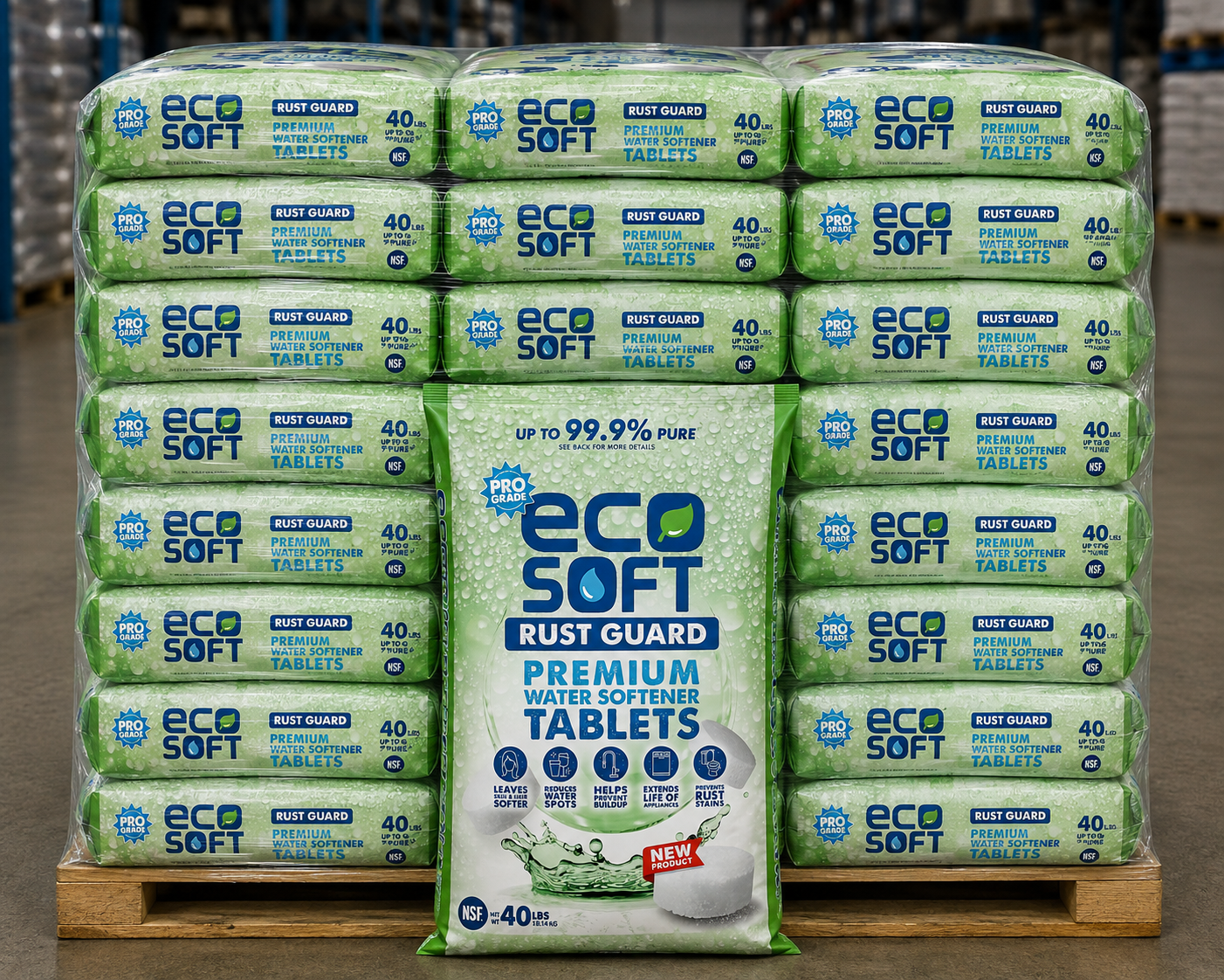 RustGuard Max Water Softener Salt Tablets 99.8% Pure 40 lbs - 1 pallet