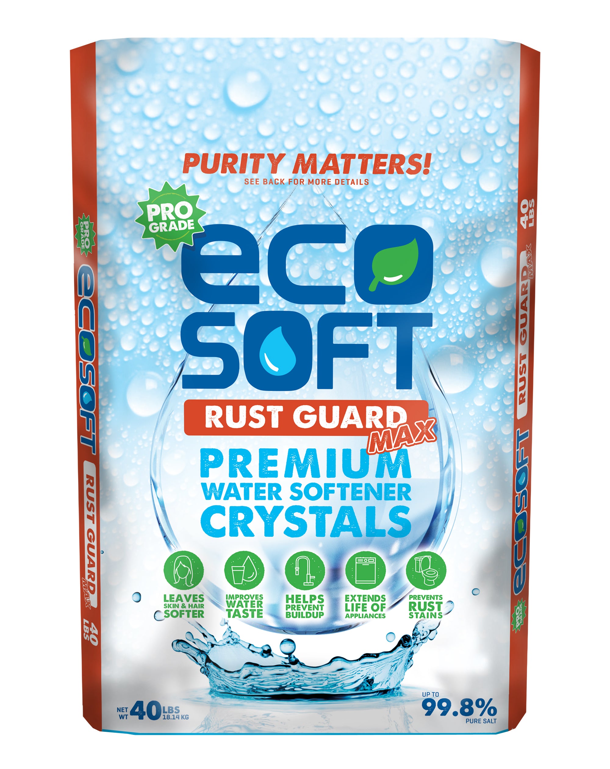 RustGuard Max Water Softener Salt Crystals 99.8% Pure 40 lbs - 1 pallet