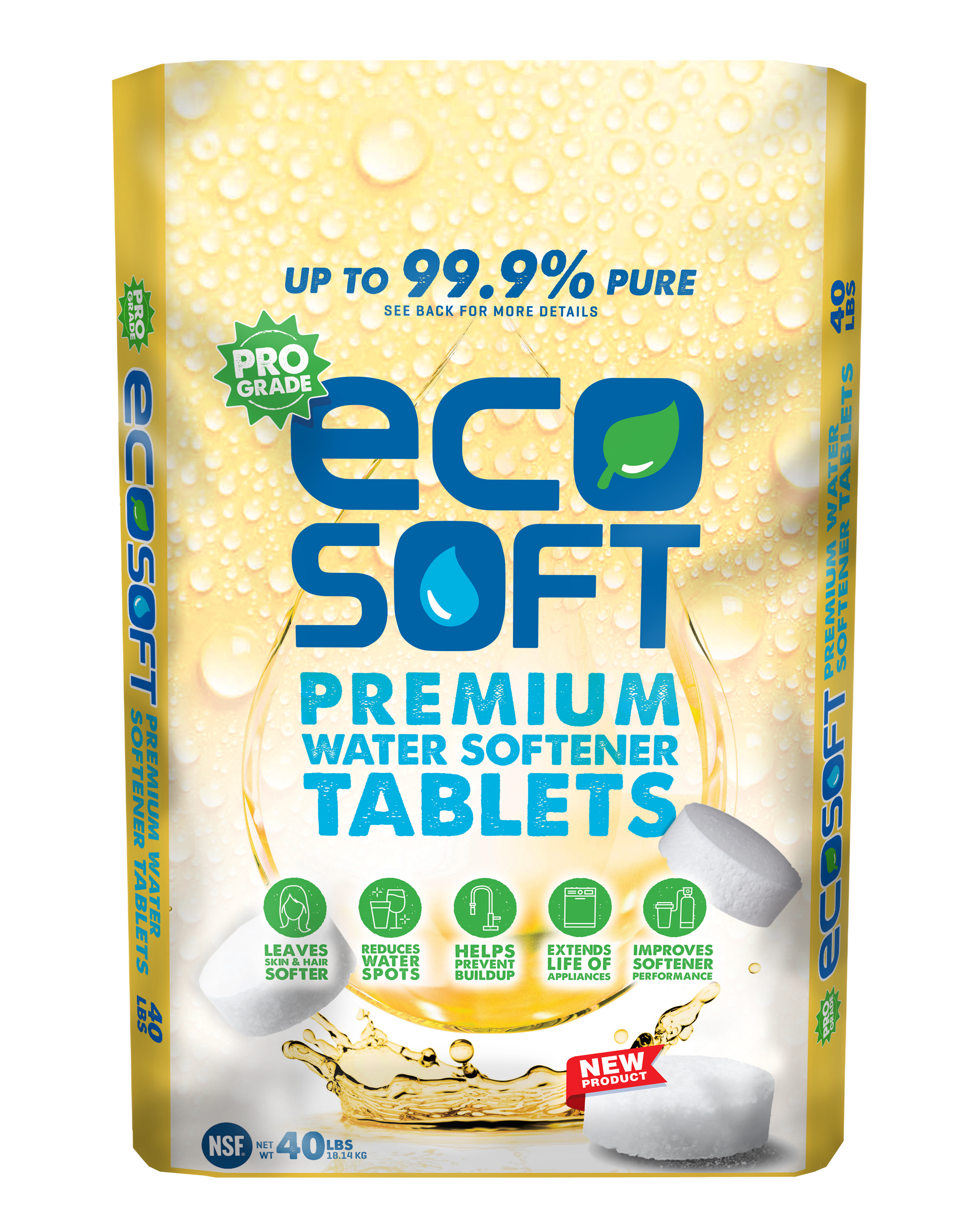 Water Softener Salt EcoSoft Tablets 99.8% Pure 50 lbs - 1 pallet