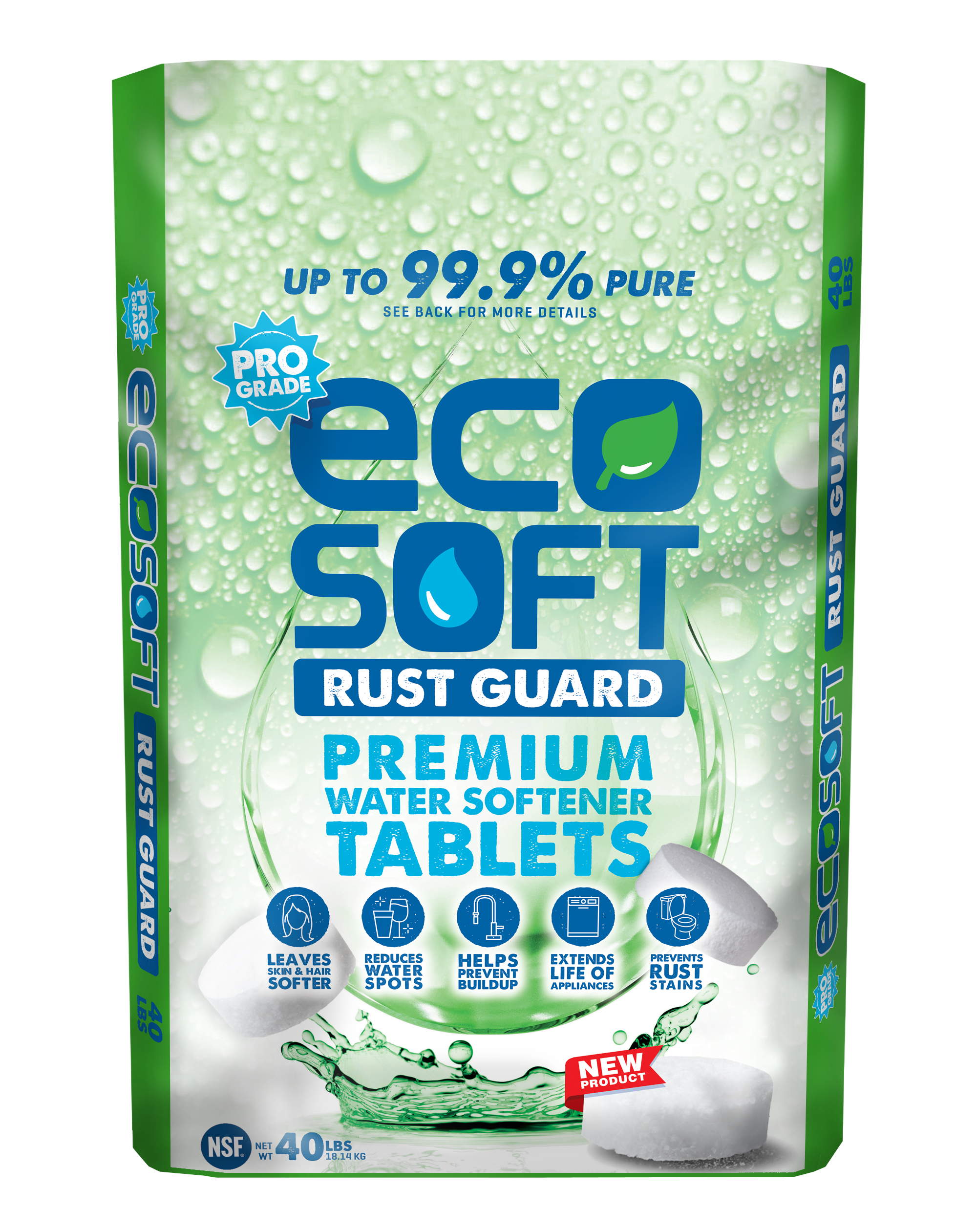 RustGuard Max Water Softener Salt Tablets 99.8% Pure 40 lbs - 1 pallet