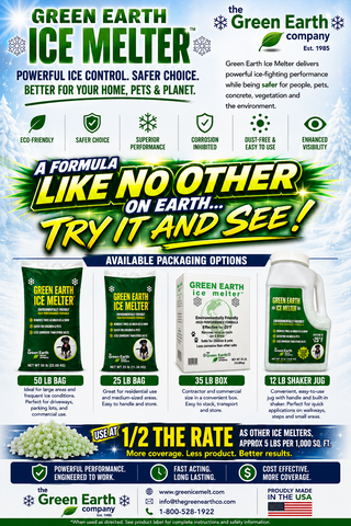 Green Earth Ice Melter Case of 4 shaker jugs 12 lb